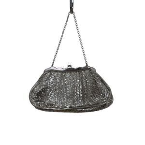 Vintage Whiting & Davis Silver Mesh Kisslock Purse Handbag U.S.A.